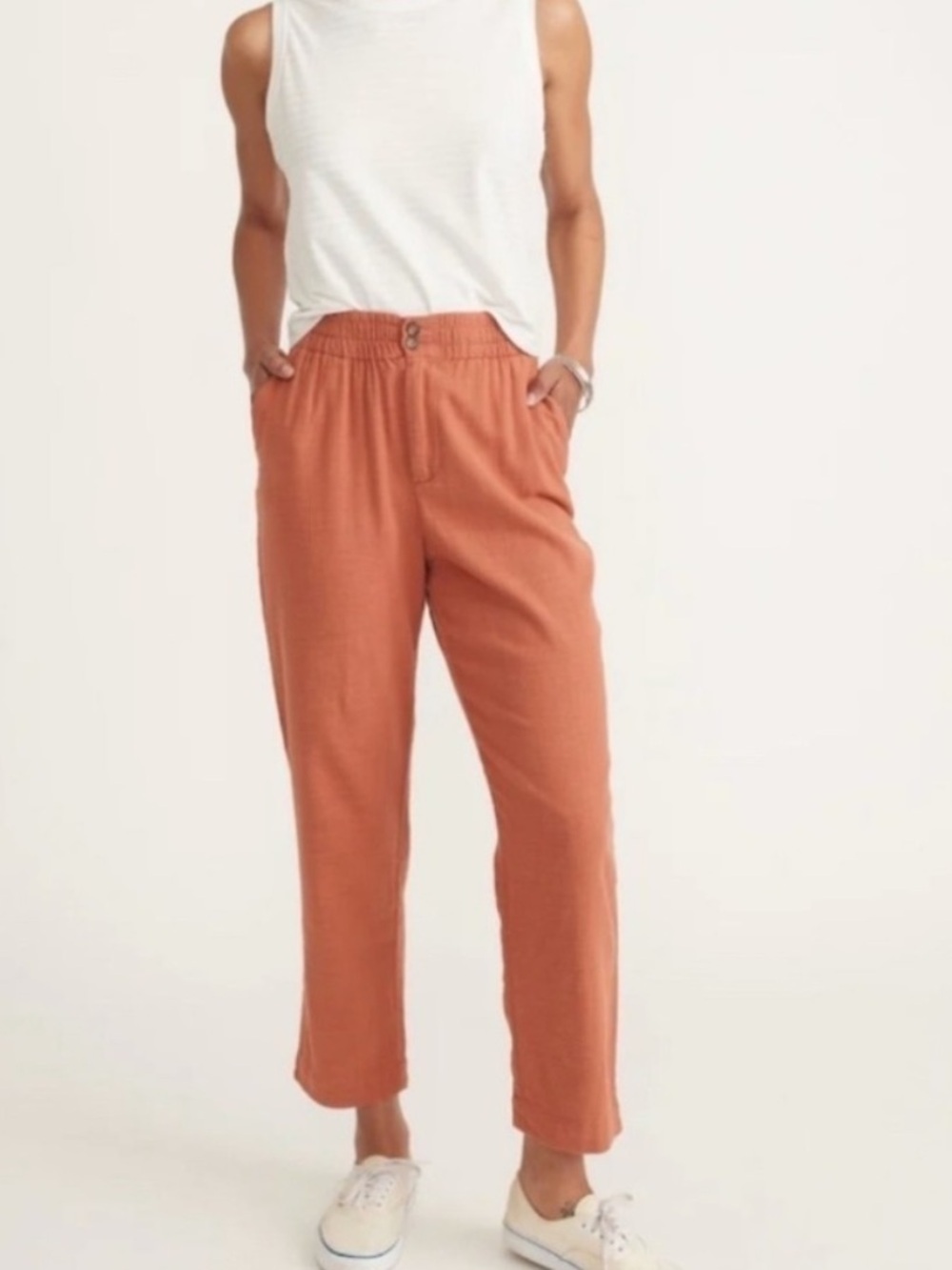 Marine Layer ELLE Women XS Casual Crop CHUTNEY Pants Relaxed ANKLE